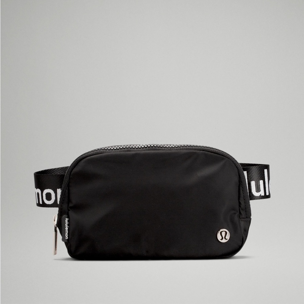 Black Worded Lululemon Belt Bag